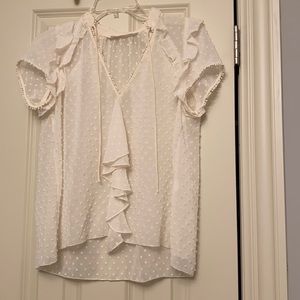White Zara Blouse with texture detailing